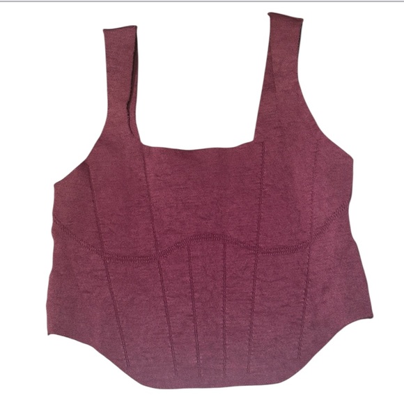 FP movement cropped top size XS Small nwot stretch wine color - Picture 1 of 3